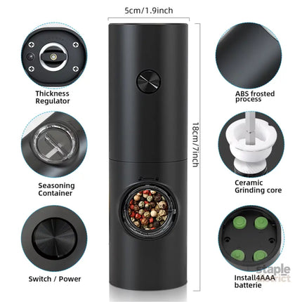 NNEOBA Electric Automatic Pepper and Salt Grinder with LED Light(1pc) - Appliances > Kitchen Appliances > Kitchen