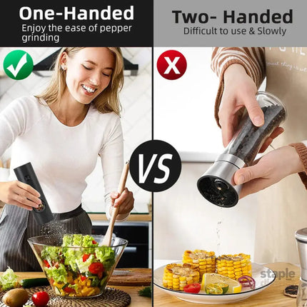 NNEOBA Electric Automatic Pepper and Salt Grinder with LED Light(1pc) - Appliances > Kitchen Appliances > Kitchen