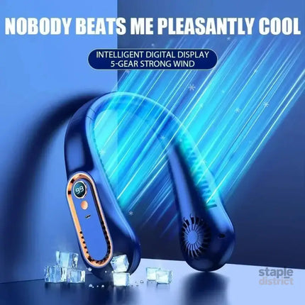 NNEOBA Neck Bladeless Fan Mini Portable-Blue - Appliances > Fans > Portable Fans