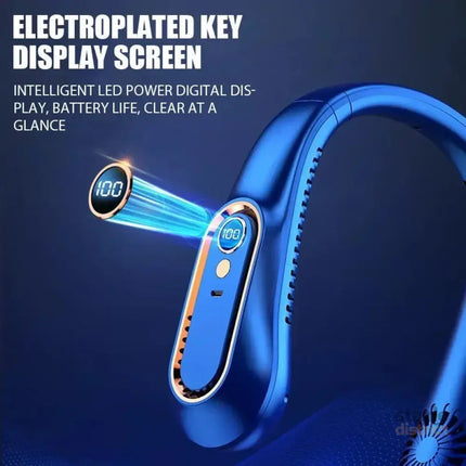 NNEOBA Neck Bladeless Fan Mini Portable-Blue - Appliances > Fans > Portable Fans