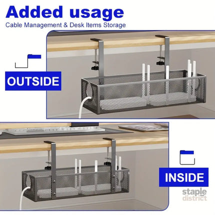 No-Drill Wire Organizer Under-Desk Cable Tray - Baby & Kids > Kid’s Furniture > Kid’s Bookcases & Shelves