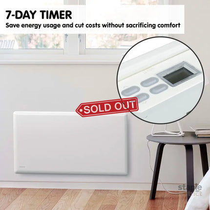 Nobo 2000W T2-NTL4T20 Electric Panel Heater with Timer Tilt Switch Silent Operation & Allergy-Free - Refurbished