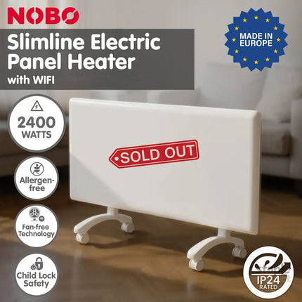 Nobo 2400W T2-NTL4R24 Slimline Wi-Fi Electric Panel Heater - Refurbished - Appliances > Heaters > Electric Heaters