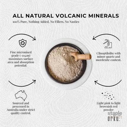 Orku 1.3kg Ultrafine Micronised Zeolite Powder Tub Natural Clinoptilolite Mineral - Health & Beauty > Nutrition &