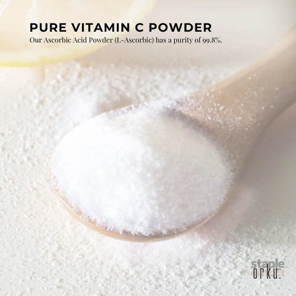 Orku 1.3Kg Vitamin C Powder in Tub Pure L-Ascorbic Acid - USP Grade Non-GMO - Health & Beauty > Nutrition & Supplements