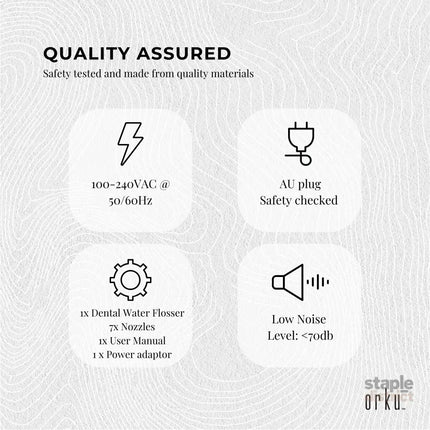 Orku 1000ml Water Flosser Electric Oral Irrigator - Adjustable Pressure White - Health & Beauty > Personal Care > Oral