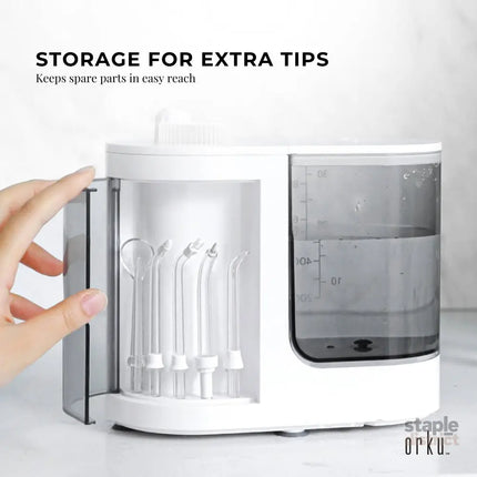 Orku 1000ml Water Flosser Electric Oral Irrigator - Adjustable Pressure White - Health & Beauty > Personal Care > Oral