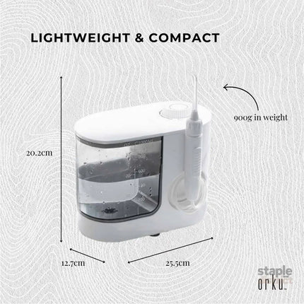 Orku 1000ml Water Flosser Electric Oral Irrigator - Adjustable Pressure White - Health & Beauty > Personal Care > Oral