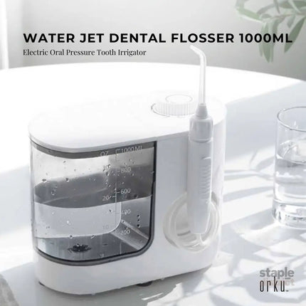 Orku 1000ml Water Flosser Electric Oral Irrigator - Adjustable Pressure White - Health & Beauty > Personal Care > Oral