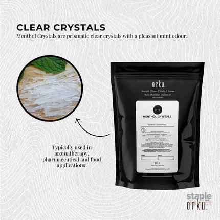Orku 100g Menthol Crystals - USP Grade L-Menthol Mint Flakes C10H200 - Commercial > Commercial Others > Retail