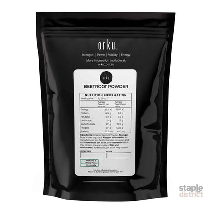 Orku 100g Organic Beetroot Powder - 100% Pure Beet Root Powder - Beta vulgaris - Health & Beauty > Nutrition &