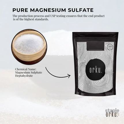 Orku 100g USP Epsom Salt Crystals - Magnesium Sulphate Bath Garden Household Use - Health & Beauty > Bath & Body > Bath