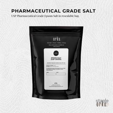 Orku 100g USP Epsom Salt Crystals - Magnesium Sulphate Bath Garden Household Use - Health & Beauty > Bath & Body > Bath