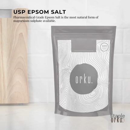 Orku 100g USP Epsom Salt Crystals - Magnesium Sulphate Bath Garden Household Use - Health & Beauty > Bath & Body > Bath