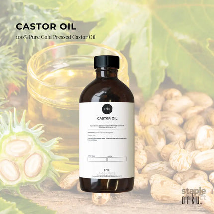 Orku 100ml Castor Oil - Hexane Free Cold Pressed Virgin - Health & Beauty > Skincare > Facial Lotions & Moisturisers