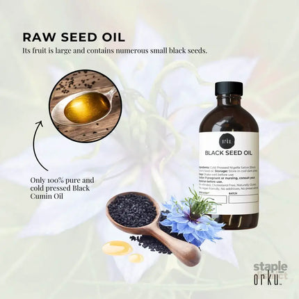 Orku 100ml Pure Black Seed Oil Cold Pressed 100% Ethiopian Nigella Sativa Cumin - Home & Garden > Laundry & Cleaning >