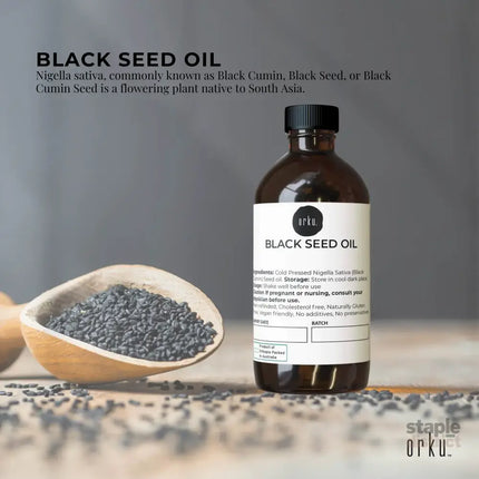Orku 100ml Pure Black Seed Oil Cold Pressed 100% Ethiopian Nigella Sativa Cumin - Home & Garden > Laundry & Cleaning >
