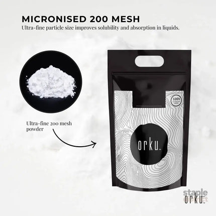Orku 10Kg Creatine Monohydrate Powder 200 Mesh Micronised 99.9% Pure Unflavoured - Health & Beauty > Nutrition &