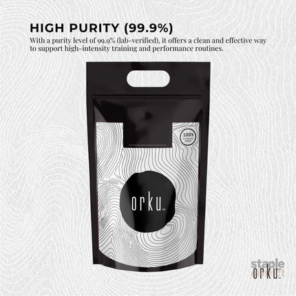 Orku 10Kg Creatine Monohydrate Powder 200 Mesh Micronised 99.9% Pure Unflavoured - Health & Beauty > Nutrition &
