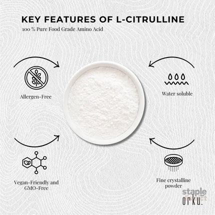 Orku 10Kg L-Citrulline Powder Buckets - 100 % Pure Food Grade Amino Acid - Health & Beauty > Nutrition & Supplements >