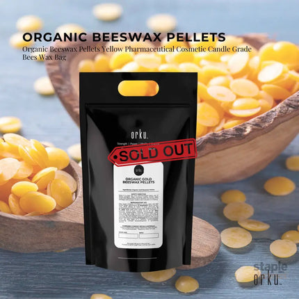 Orku 10Kg Organic Beeswax Pellets Yellow - Cosmetic Grade Bees Wax Pastilles Bulk - Home & Garden > Hobbies > Arts &