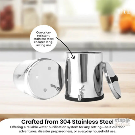Orku 17L Gravity Benchtop Water Filter System - Stainless Steel - Appliances > Kitchen Appliances > Kitchen Appliance