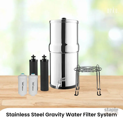 Orku 17L Gravity Benchtop Water Filter System - Stainless Steel - Appliances > Kitchen Appliances > Kitchen Appliance
