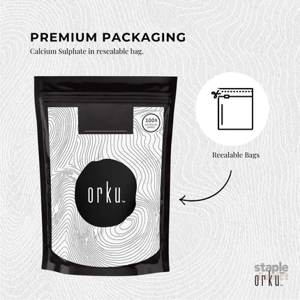 Orku 1Kg Fine Calcium Sulphate Gypsum Powder - Dihydrate Food Grade FCC E516 - Commercial > Commercial Others >