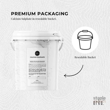 Orku 1Kg Fine Calcium Sulphate Gypsum Powder Tub - Dihydrate Food Grade FCC E516 - Commercial > Commercial Others >