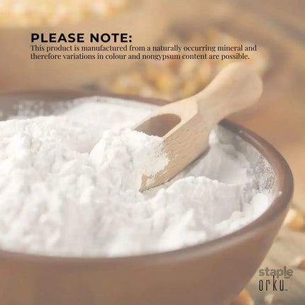 Orku 1Kg Fine Calcium Sulphate Gypsum Powder Tub - Dihydrate Food Grade FCC E516 - Commercial > Commercial Others >