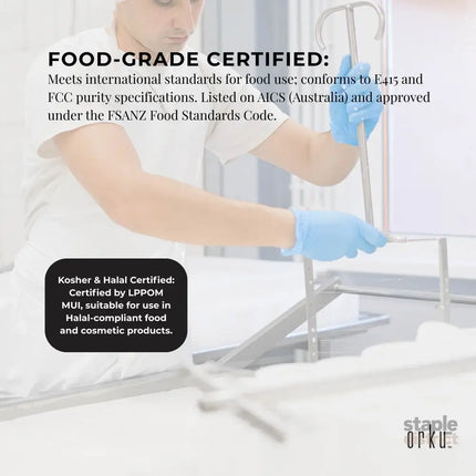 Orku 1Kg Xanthan Gum Thickener Pure Fine Powder 200 Mesh FCC E415 Food Additive - Food & Beverage > Pantry > Seasonings