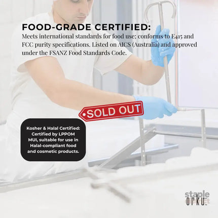 Orku 20kg Xanthan Gum Thickener Pure Fine Powder 200 Mesh FCC E415 Food Additive - Food & Beverage > Pantry >