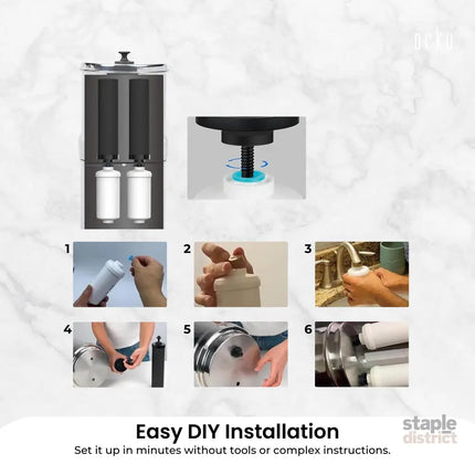 Orku 23L Gravity Benchtop Water Filter System with Gauge - Stainless Steel - Appliances > Kitchen Appliances > Kitchen