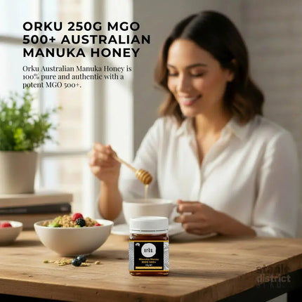 Orku 250g MGO 500+ Australian Manuka Honey - 100% Raw Natural Pure Jelly Bush - Food & Beverage > Pantry > Condiments &