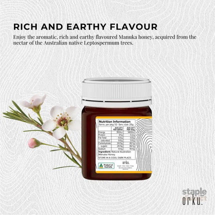 Orku 250g MGO 500+ Australian Manuka Honey - 100% Raw Natural Pure Jelly Bush - Food & Beverage > Pantry > Condiments &