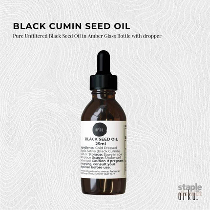 Orku 25ml Pure Black Seed Oil Cold Pressed 100% Ethiopian Nigella Sativa Cumin - Home & Garden > Laundry & Cleaning >
