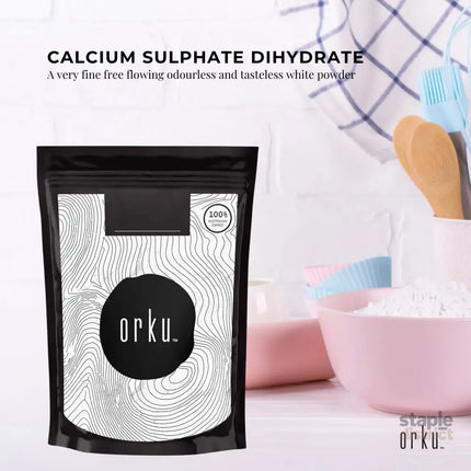 Orku 2Kg Fine Calcium Sulphate Gypsum Powder - Dihydrate Food Grade FCC E516 - Commercial > Commercial Others >