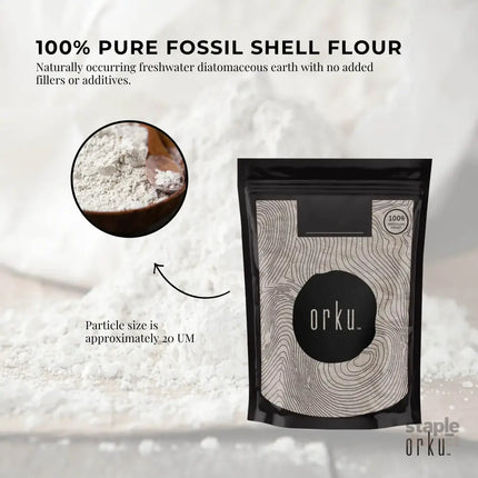 Orku 2Kg Fine Diatomaceous Earth - Food Grade FCC Fossil Shell Flour Powder - Health & Beauty > Nutrition & Supplements