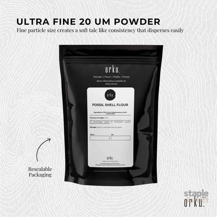 Orku 2Kg Fine Diatomaceous Earth - Food Grade FCC Fossil Shell Flour Powder - Health & Beauty > Nutrition & Supplements