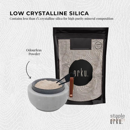 Orku 2Kg Fine Diatomaceous Earth - Food Grade FCC Fossil Shell Flour Powder - Health & Beauty > Nutrition & Supplements
