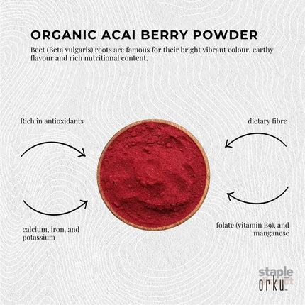 Orku 2Kg Organic Beetroot Powder - 100% Pure Beet Root Powder - Beta vulgaris - Health & Beauty > Nutrition &