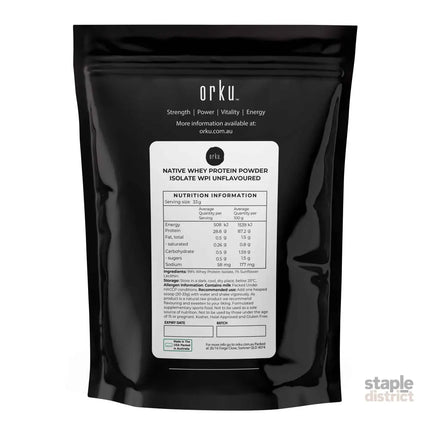 Orku 2Kg WPI Whey Protein Isolate Powder - Unflavoured Native Bag - Health & Beauty > Nutrition & Supplements >