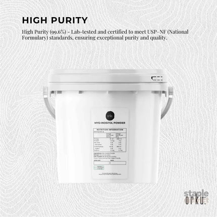 Orku 3.5Kg Myo Inositol Powder Tub - USP Grade High Purity Unflavoured - Health & Beauty > Nutrition & Supplements >