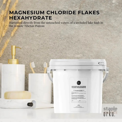 Orku 3.8Kg Magnesium Chloride Flakes Hexahydrate Tub - FCC USP Spec Bath Salts - Health & Beauty > Bath & Body > Bath