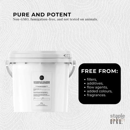 Orku 3.8Kg Magnesium Chloride Flakes Hexahydrate Tub - FCC USP Spec Bath Salts - Health & Beauty > Bath & Body > Bath