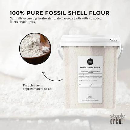 Orku 300g Fine Diatomaceous Earth Tub - Food Grade FCC Fossil Shell Flour Powder - Health & Beauty > Nutrition &