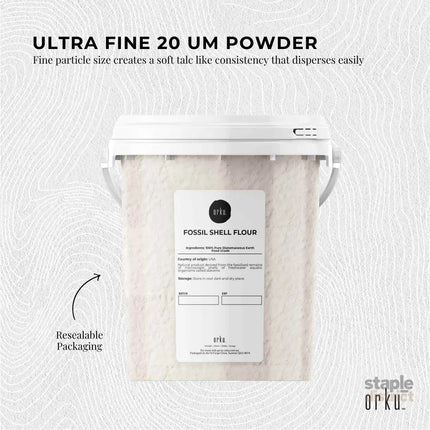 Orku 300g Fine Diatomaceous Earth Tub - Food Grade FCC Fossil Shell Flour Powder - Health & Beauty > Nutrition &