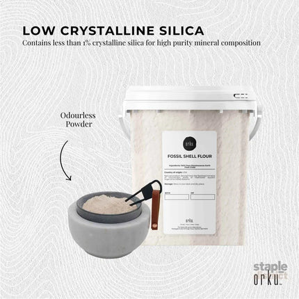 Orku 300g Fine Diatomaceous Earth Tub - Food Grade FCC Fossil Shell Flour Powder - Health & Beauty > Nutrition &