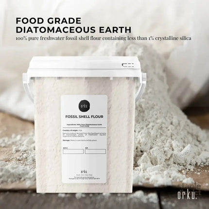 Orku 300g Fine Diatomaceous Earth Tub - Food Grade FCC Fossil Shell Flour Powder - Health & Beauty > Nutrition &