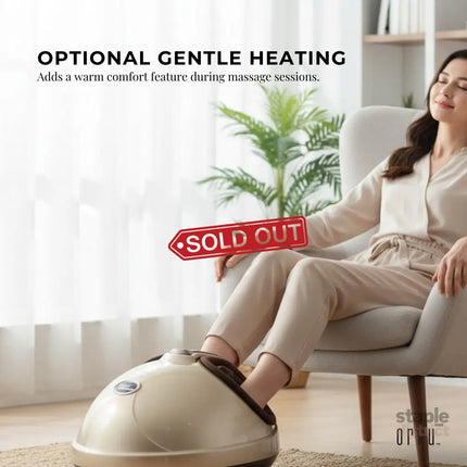 Orku 3D Foot Massager Machine - Home Heat Massage Kneading Air Compression Gold - Health & Beauty > Massage &